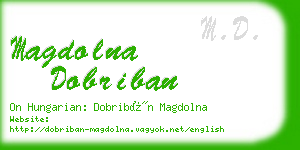 magdolna dobriban business card